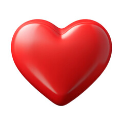 3D red heart isolated on white