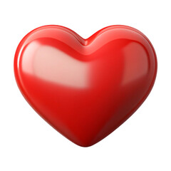 3D red heart isolated on white