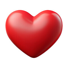 3D red heart isolated on white