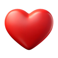 3D red heart isolated on white