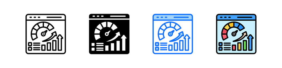 Sales Metrics Icon Set Multiple Style Collection