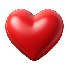 3D red heart isolated on white