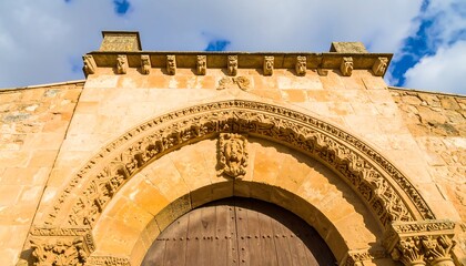 Ornate stone archway of a historical building.