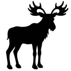 Black silhouette of a majestic moose with large antlers