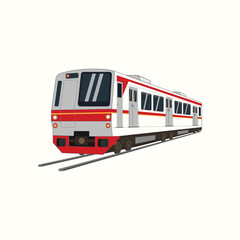 Commuter train transportation vector template