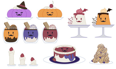 ハロウィンのかわいいスイーツセット