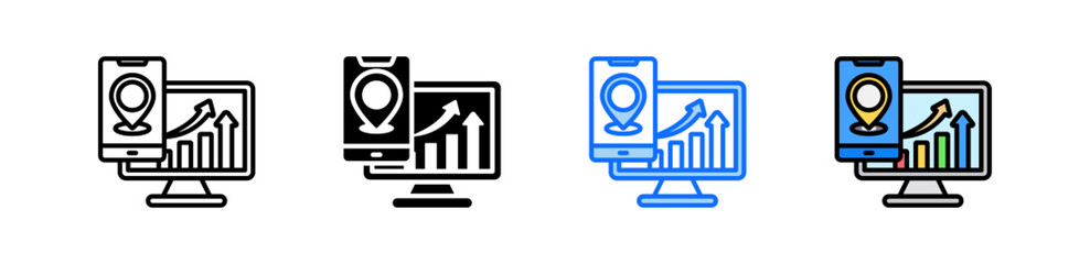 Sales Tracking Icon Set Multiple Style Collection