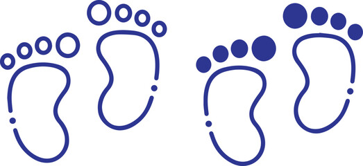 footprints,abstract feet,minimalist feet icons,simple feet shapes,stylized feet patterns