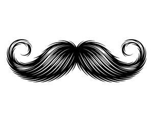 Fototapeta premium Classic black mustache with swirling ends