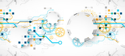 Obraz premium Abstract technology background. Cogwheels theme. Vector illustration