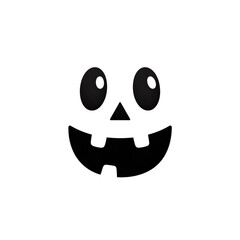Fototapeta premium A cheerful Halloween pumpkin face grins broadly, its simple features conveying pure joy and festive spirit.