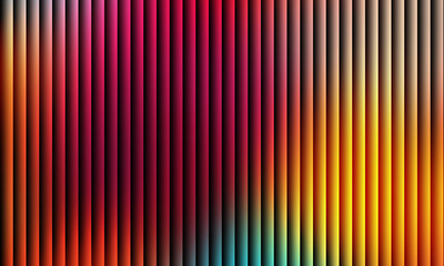 Vibrant vertical gradient bars create a colorful abstract background
