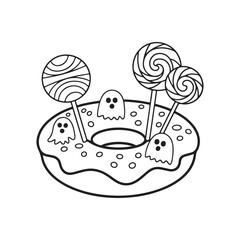 Bold and Easy Cozy Halloween Coloring Pages, Line Art, Vector Illustration, Black and White, Halloween, Coloring Pages, Coloring Book, 8.5x8.5