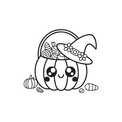 Bold and Easy Cozy Halloween Coloring Pages, Line Art, Vector Illustration, Black and White, Halloween, Coloring Pages, Coloring Book, 8.5x8.5