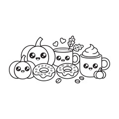 Bold and Easy Cozy Halloween Coloring Pages, Line Art, Vector Illustration, Black and White, Halloween, Coloring Pages, Coloring Book, 8.5x8.5