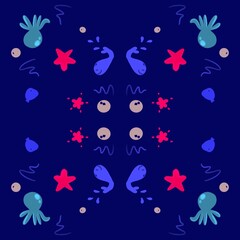 Kids pattern sea theme