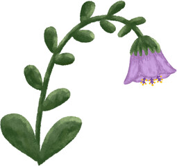 lilac branch with leaves crayon coloring