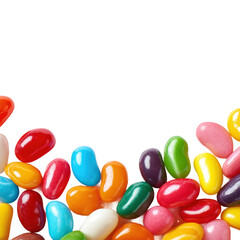 Colorful jelly beans delight food isolated on transparent background