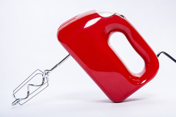 red mixer on white background