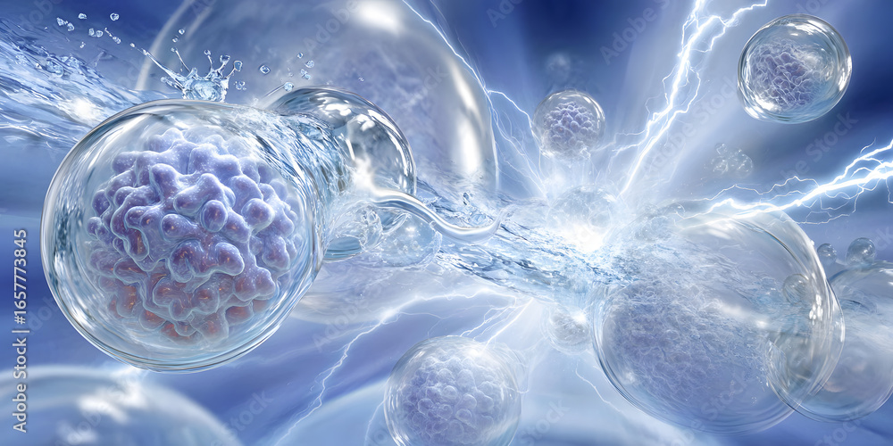 Poster dynamic interaction of spheres with energy flows in a liquid medium