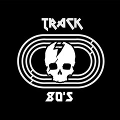Skull Track and Field Vast Symbol Est 80's Perfect for Print, Apparel, etc
