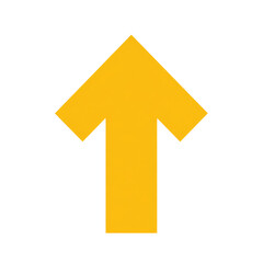 yellow upward pointing arrow isolated on transparent background Remove png, Clipping Path, pen tool
