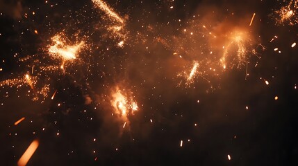 Fiery Sparks and Smoke Trails in Dark Sky fireworks sparkler photo