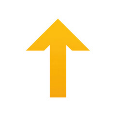 yellow upward pointing arrow isolated on transparent background Remove png, Clipping Path, pen tool
