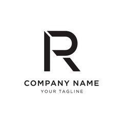 Modern, minimalist logo design featuring the letter R.