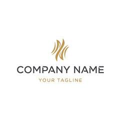 Elegant gold abstract logo design for company branding.