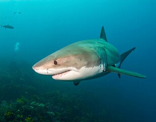 Fototapeta premium Great white shark in ocean