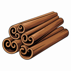 Cinnamon sticks illustration aromatic spice cooking ingredient warm autumnal flavor culinary delight spice stack brown texture