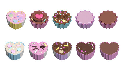 ぷっくり３Dな平成女児チョコセット⭐︎png