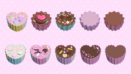 ぷっくり３Dな平成女児チョコセット⭐︎