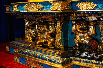Golden altar inside Buddhist temple