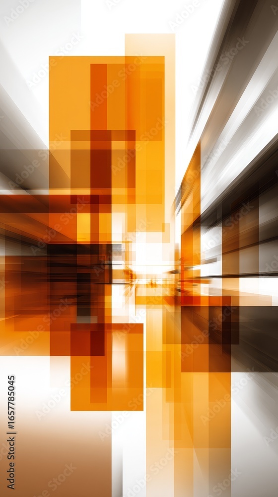 Poster vibrant abstract background featuring a dynamic composition of geometric orange squares. this modern