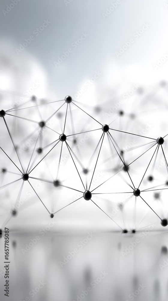 Poster abstract representation of a global communication network with interconnected digital lines forming 