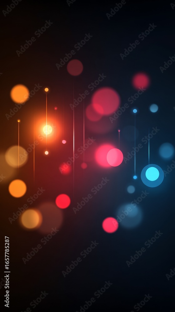 Poster an abstract visual spectacle featuring a vibrant spectrum of colorful glowing lights and shimmering 