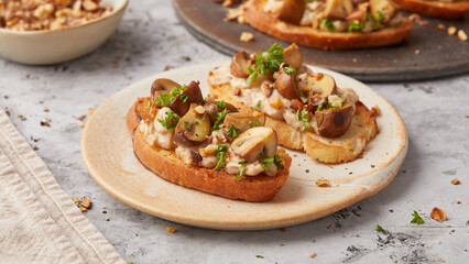 Chestnut and mushroom rolls