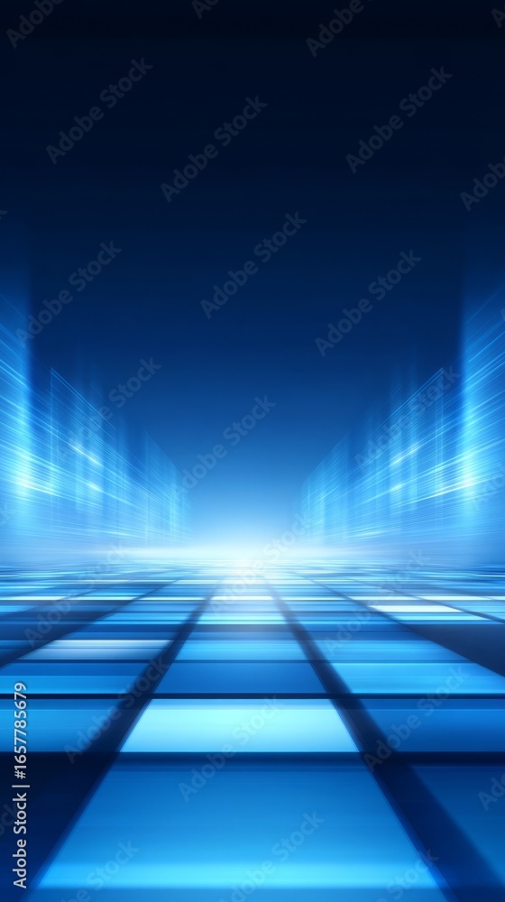 Poster vibrant abstract blue background with mesmerizing ethereal light effects and glowing particles creat
