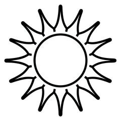 sun, outline white background