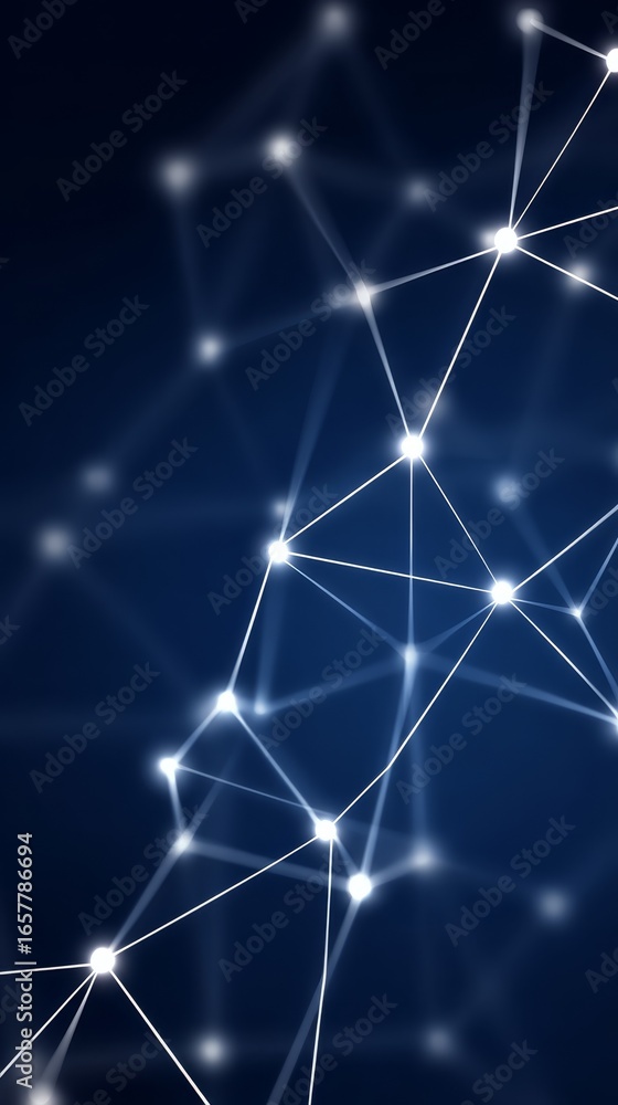 Poster abstract celestial visualization featuring a deep navy blue canvas with intersecting bright white li