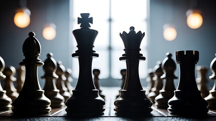 Strategic Chess Game with King Queen and Pieces Focus on Depth and Competition for Mindful Players