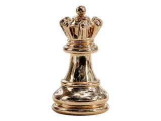 Elegant Golden Chess Piece Isolated on a Transparent Background