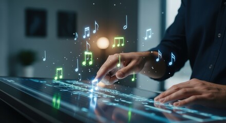 Digital Music Composition: Interactive Touchscreen Interface with Floating Musical Notes