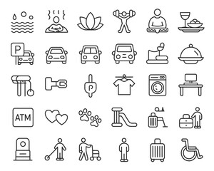 Collection of various icons representing services and activities