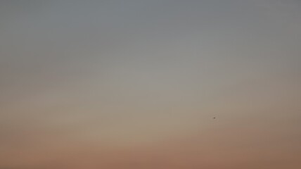 View of the sky on the beach before sunset