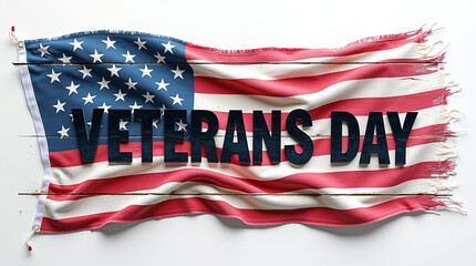 Veterans day message on an american flag background, a patriotic tribute to military service and sacrifice, honoring veterans with stars and stripes, celebrating freedom and remembrance