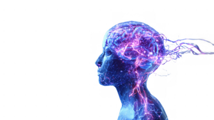 Brain health focus on Alzheimer's awareness, created with AI, PNG