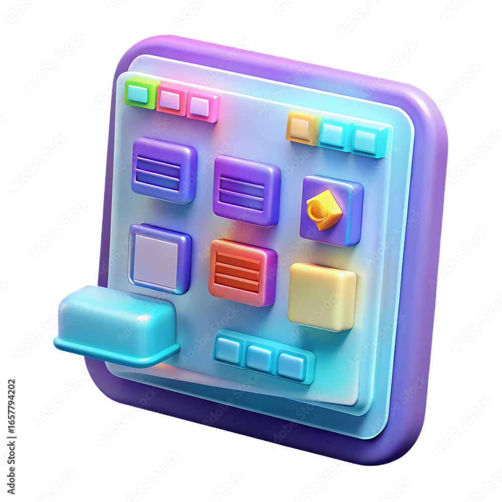 Poster abstract digital interface with buttons technology